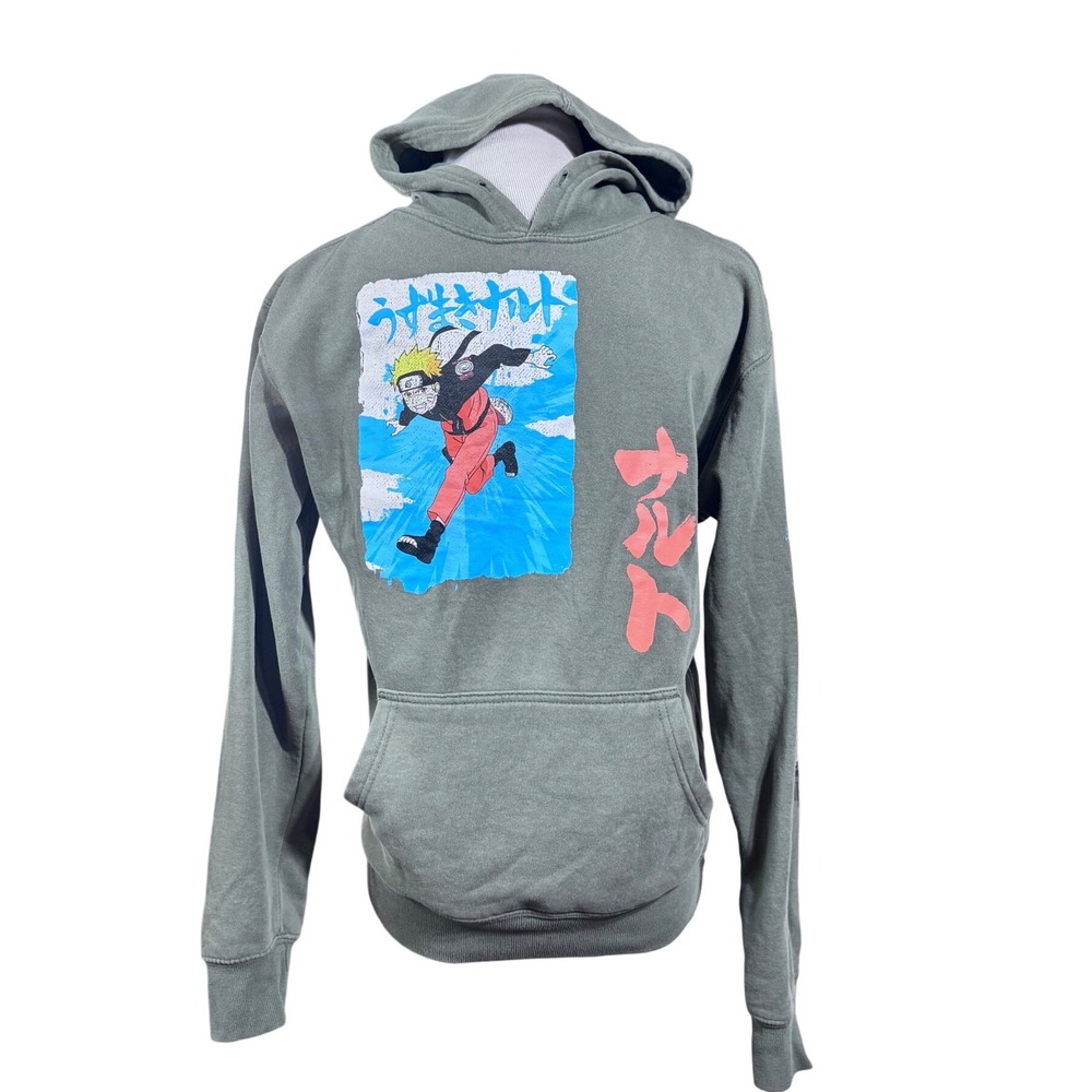 Naruto Shippuden Hoodie Men's Small Medium Olive Green Anime Manga Streetwear